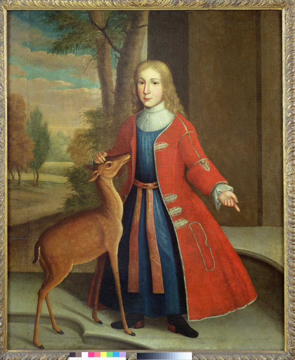 De Peyster Boy com fulvo, c.1730-35 (óleo sobre linho) de Gerardus I Duyckinck