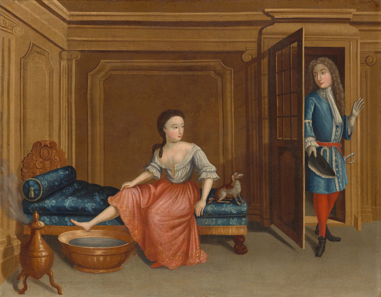 Senhora se despindo para um banho de Gerardus Duyckinck
