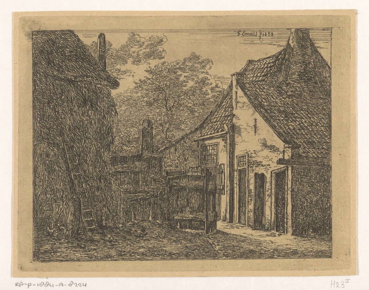 Casa de campo com palheiro
A fazenda em Pernis de Gerardus Emaus de Micault