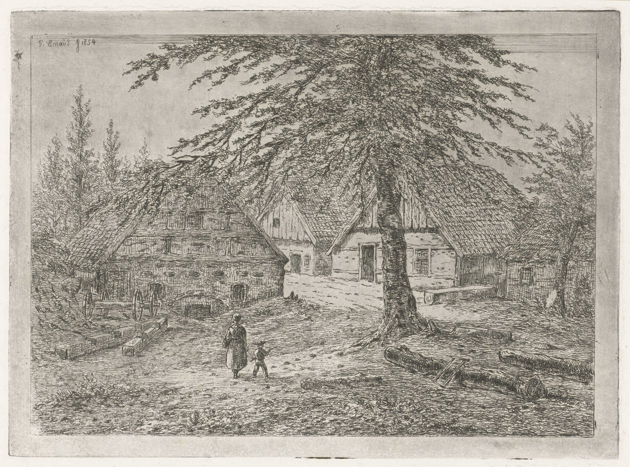 curral A serraria em Bentheim de Gerardus Emaus de Micault
