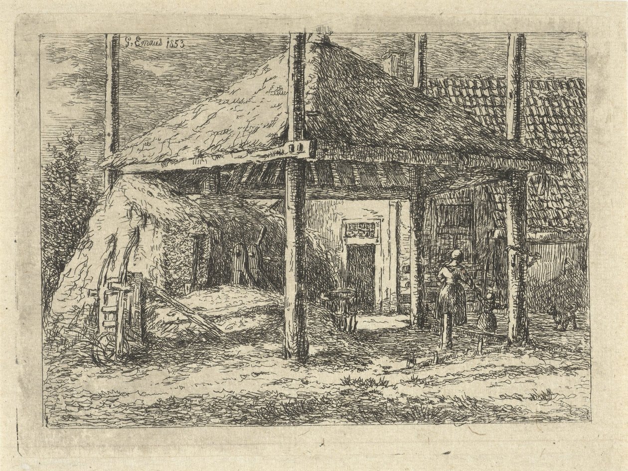 Palheiro Telhado de um palheiro em Pernis de Gerardus Emaus de Micault