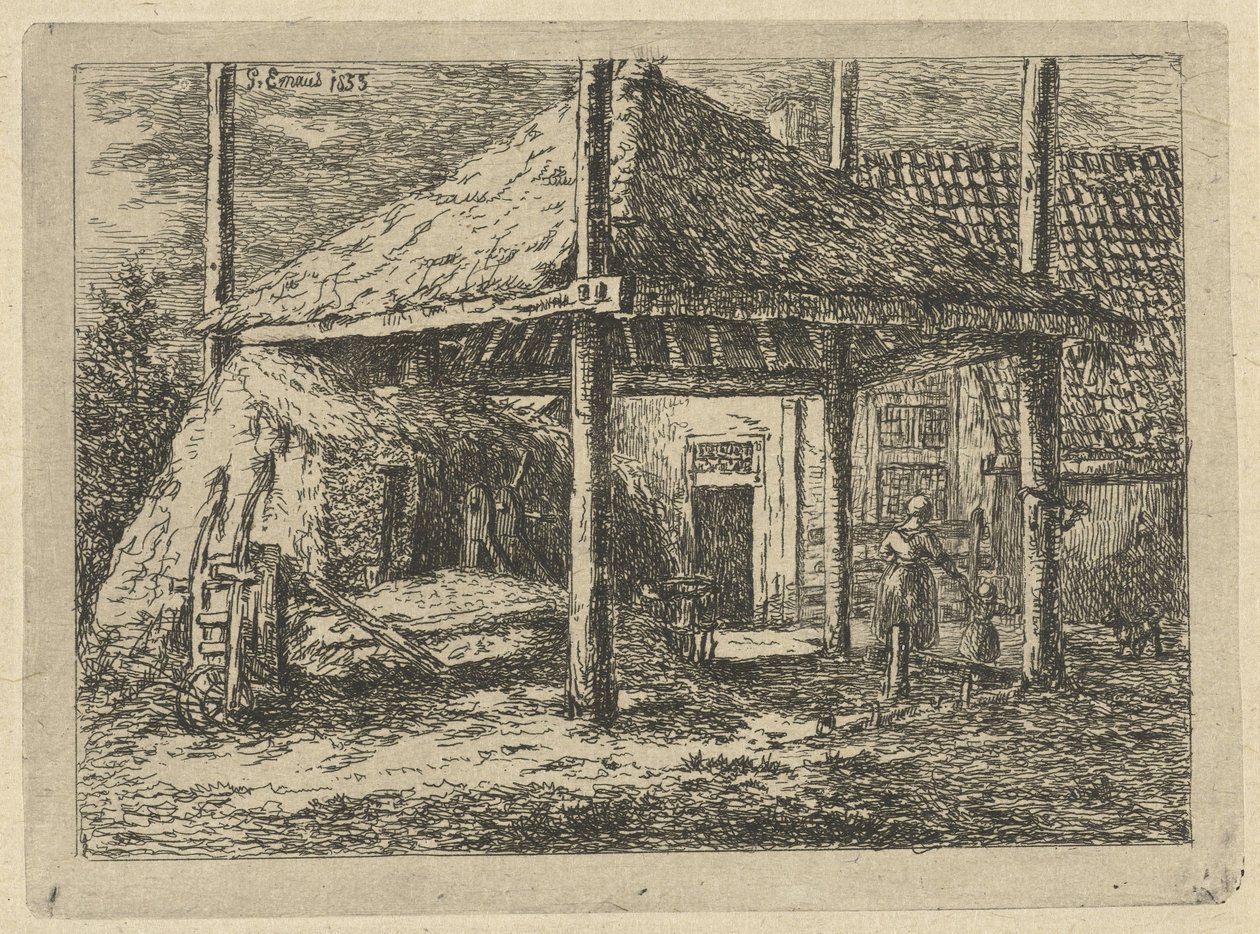 Palheiro Telhado de um palheiro em Pernis de Gerardus Emaus de Micault