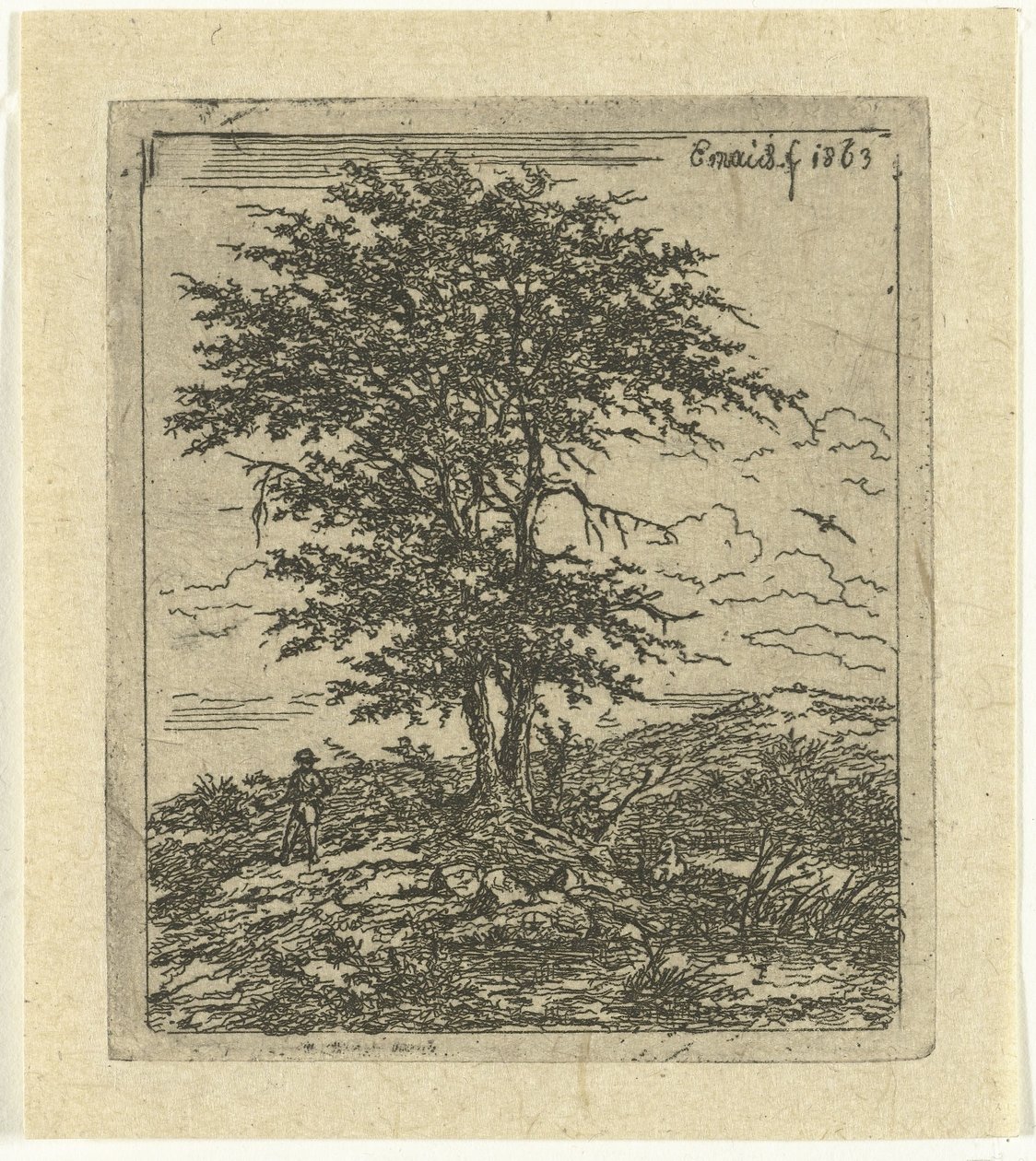 Paisagem com carvalho e caçador
Os carvalhos de Gerardus Emaus de Micault