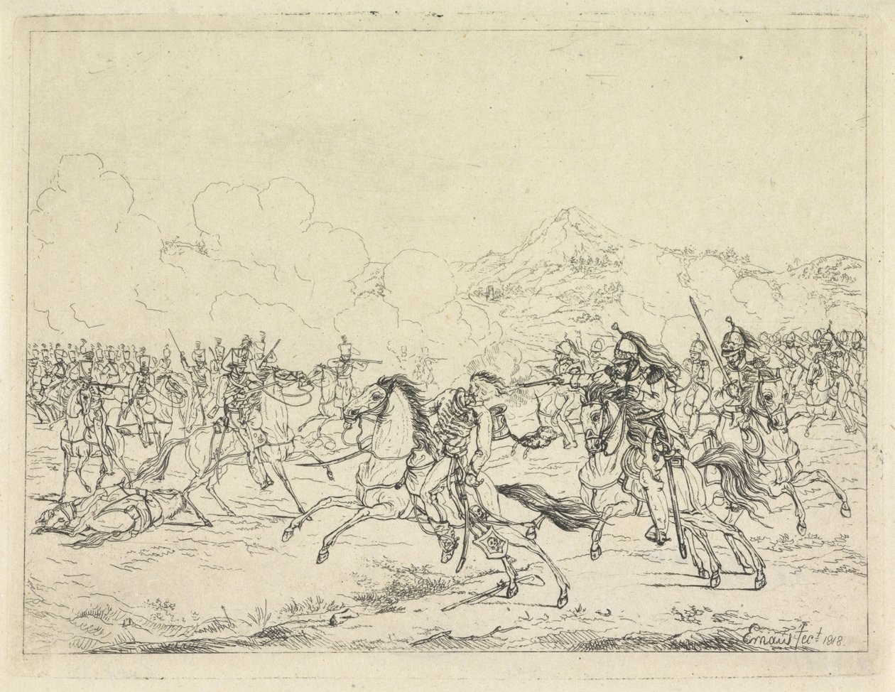 Morte de Frederico Guilherme de Brunswijk, 1815 de Gerardus Emaus de Micault