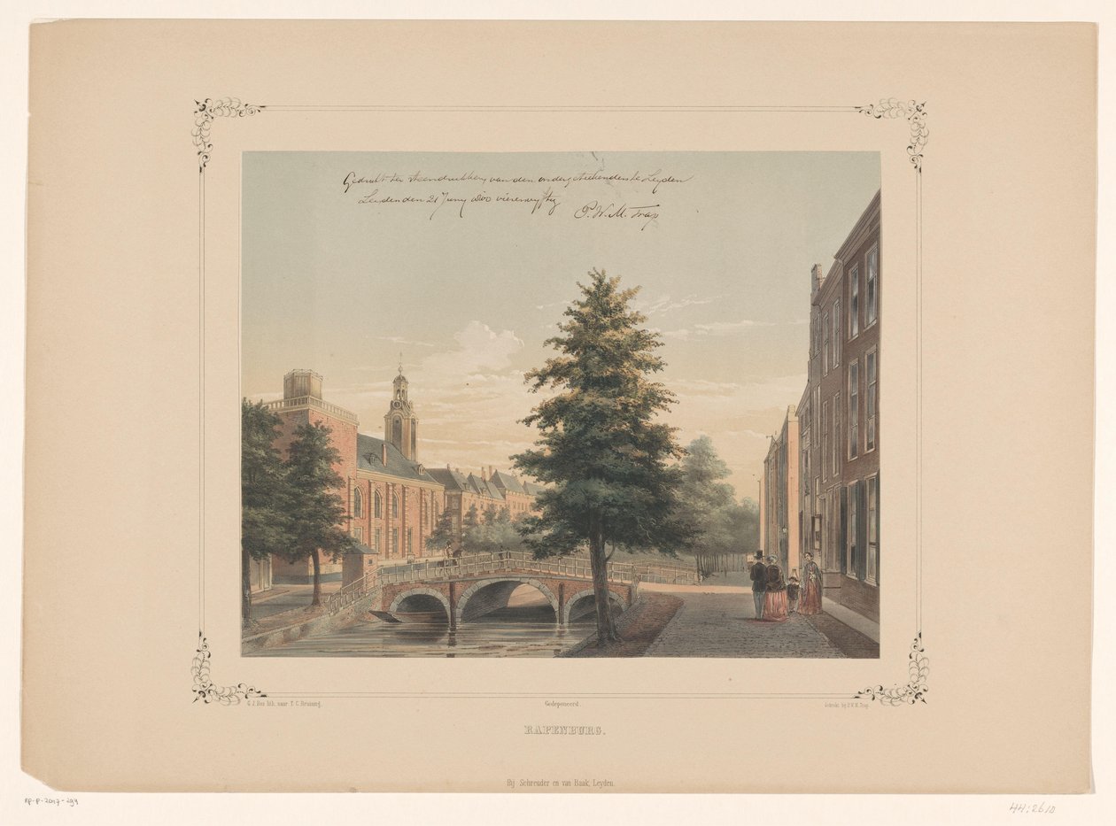 Vista do Rapenburg em Leiden
Rapenburg (título sobre o objecto) de Gerardus Johannes Bos