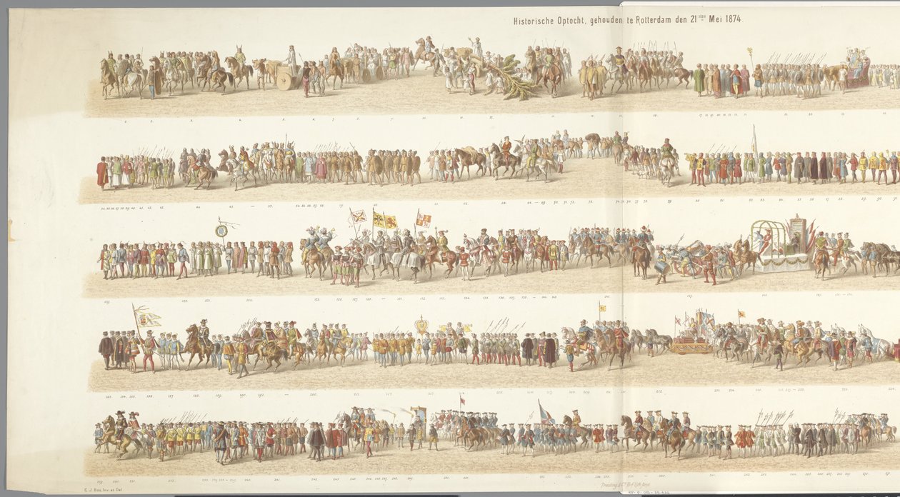 Concurso histórico em Roterdão
Procissão Histórica, realizada em Roterdão a 21 de Maio de 1874 (título sobre o objecto) de Gerardus Johannes Bos