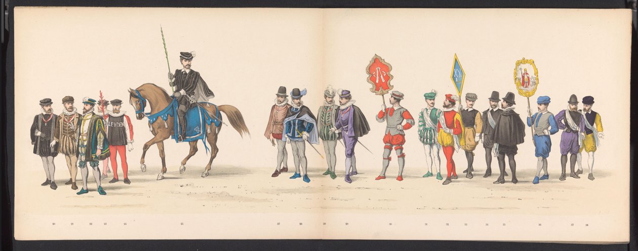 Máscara dos estudantes de Leiden, 1875 (placa 2) Máscara realizada pelos membros do corpo estudantil de Leiden em 15 de junho de 1875 em comemoração ao 300º aniversário da Leidsche Hoogeschool, representando a Leidsche Hoogeschool, retratada na de Gerardus Johannes Bos