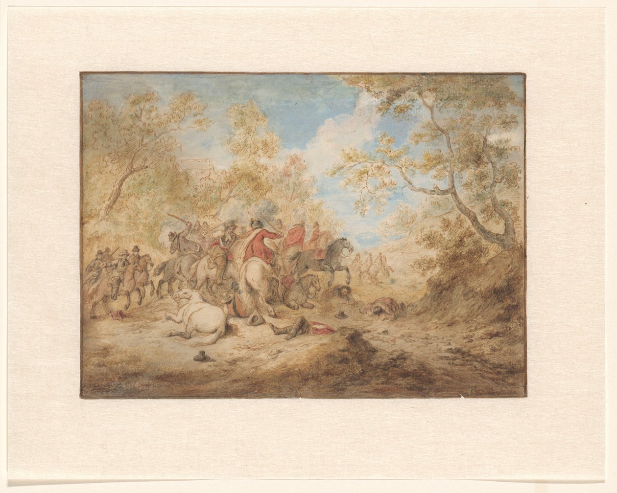 Paisagem com cavaleiros de luta de Gerardus Josephus Xavery