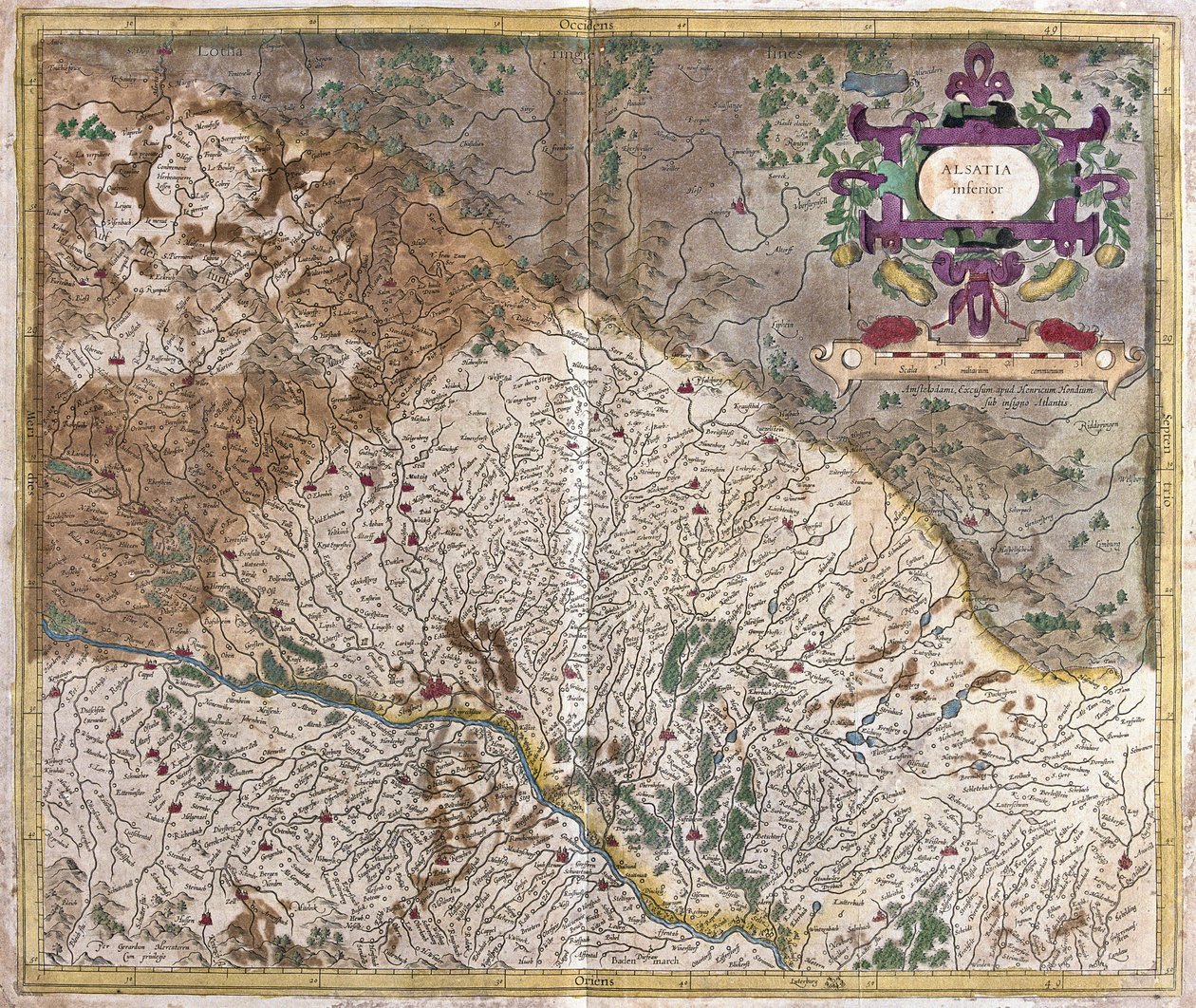 Alsace, França (gravura de Gerardus Mercator