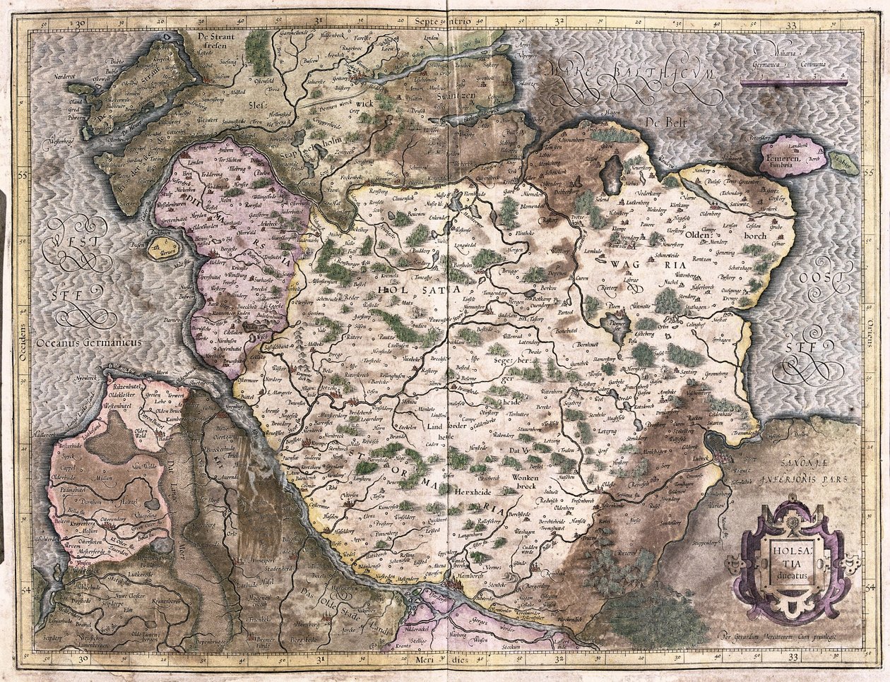 Alsácia, Alemanha (gravura de Gerardus Mercator