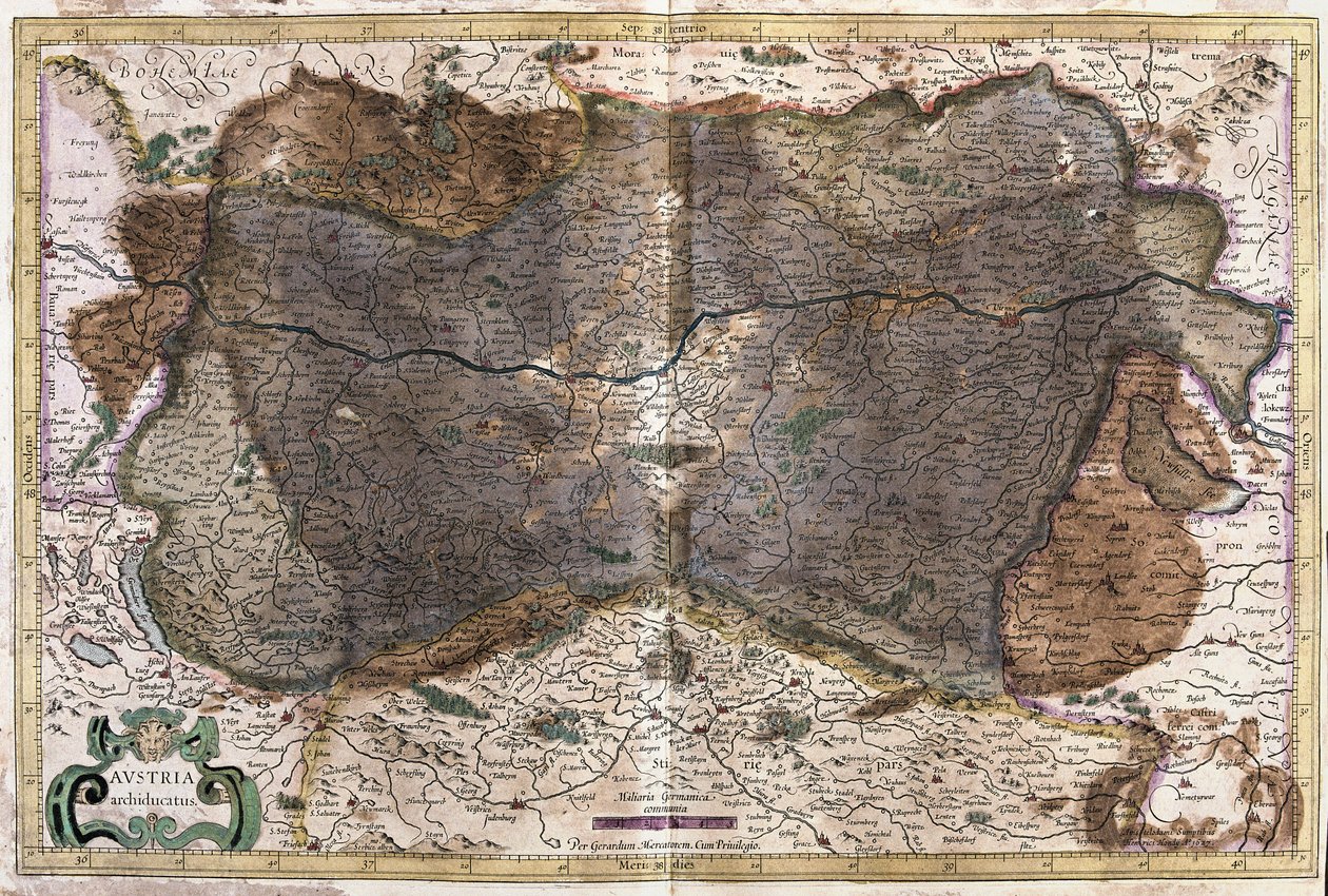 Áustria (gravura de Gerardus Mercator