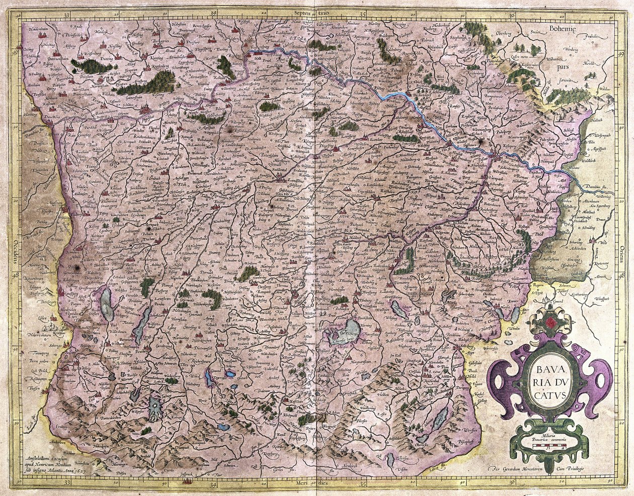 Baviera, Alemanha (gravura de Gerardus Mercator
