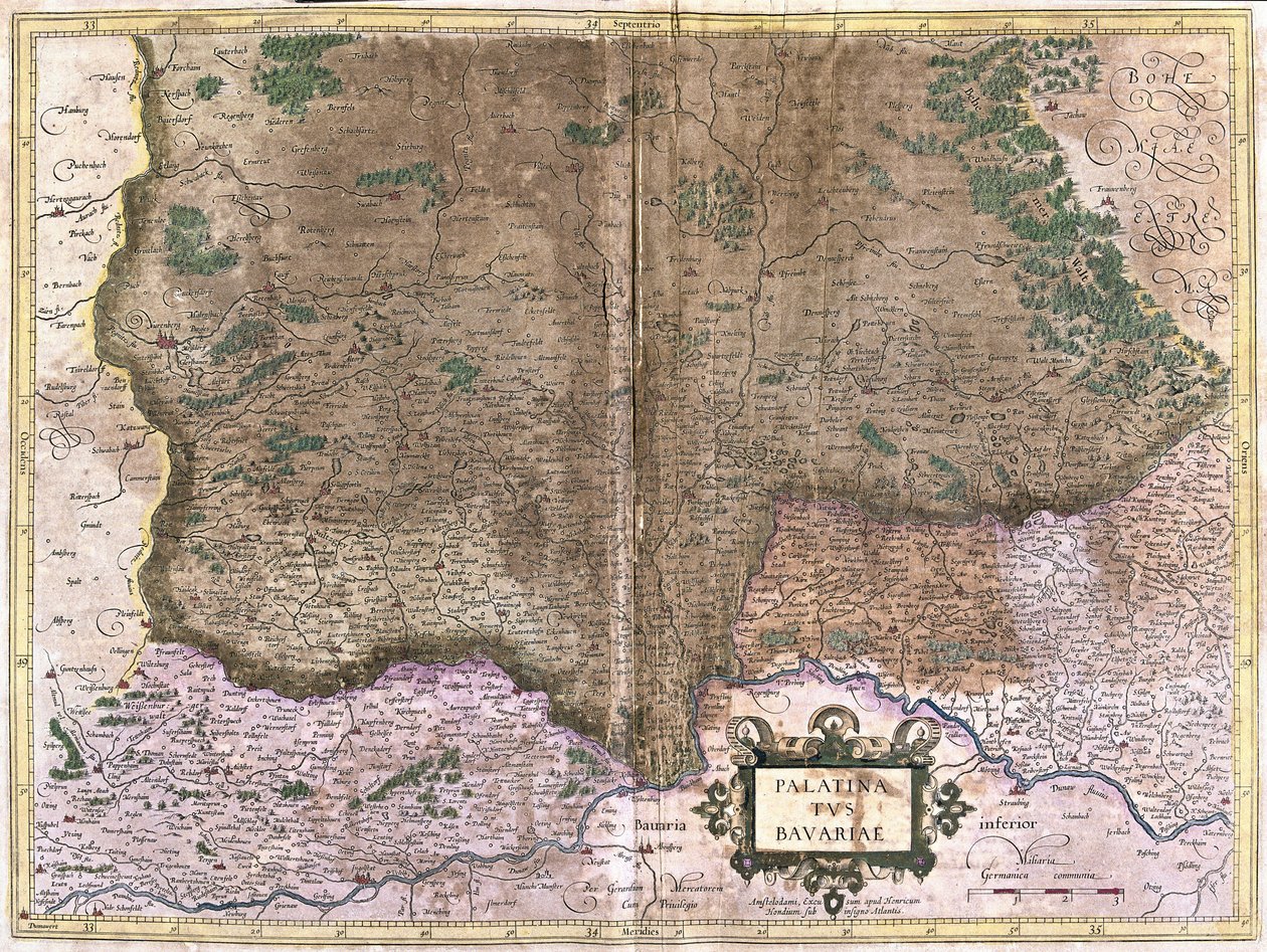 Bayern, Alemanha (gravura de Gerardus Mercator