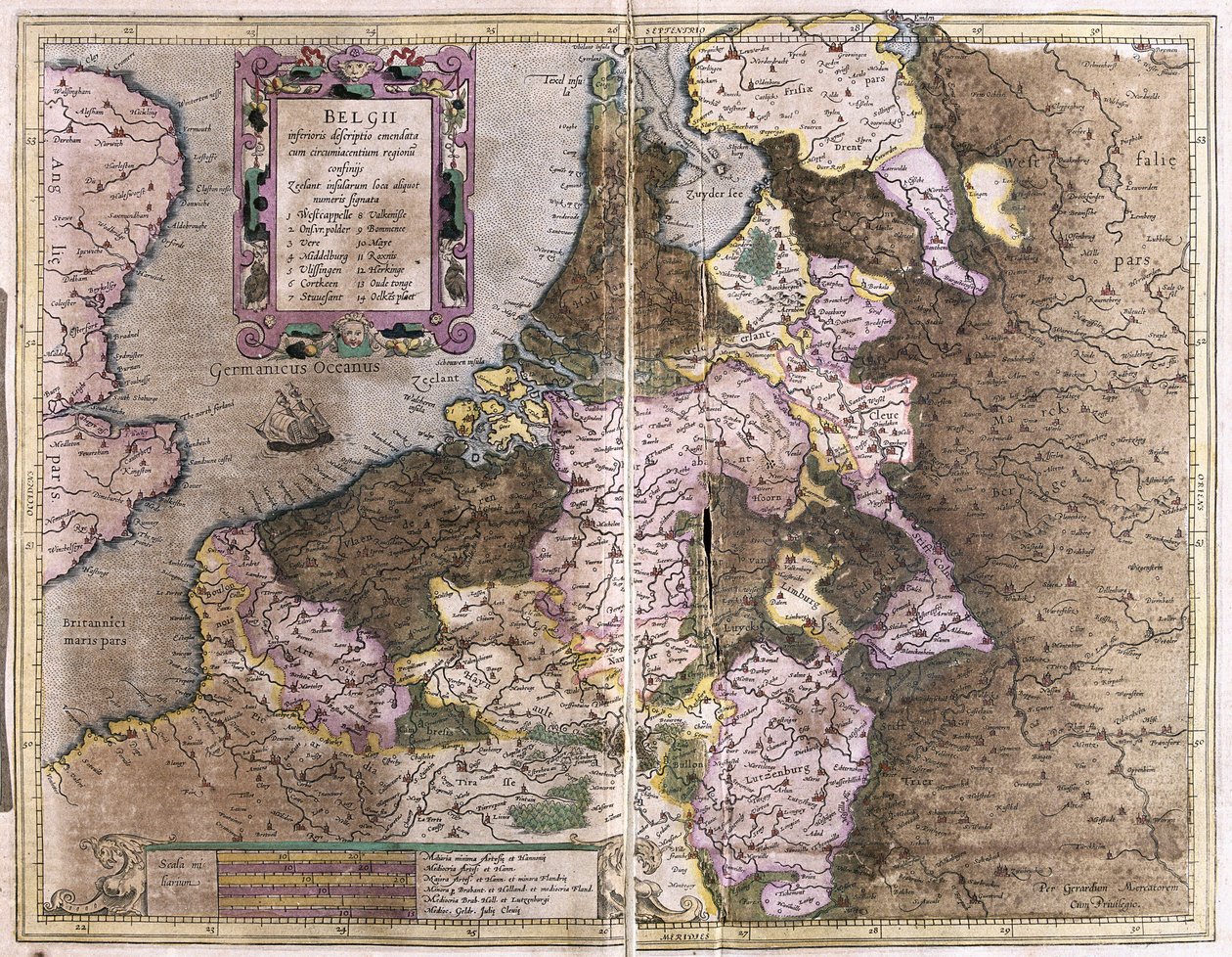 Bélgica (gravura de Gerardus Mercator