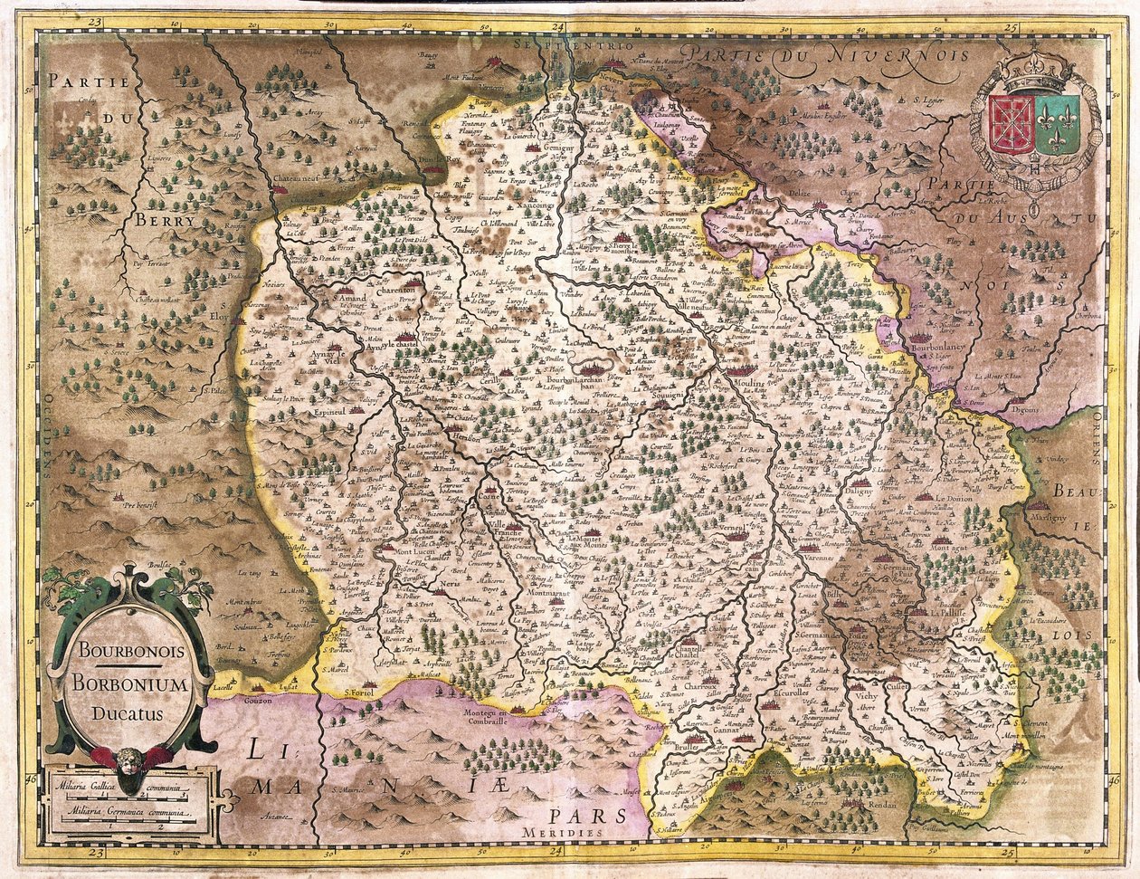 Bourbonnais, França (gravura de Gerardus Mercator