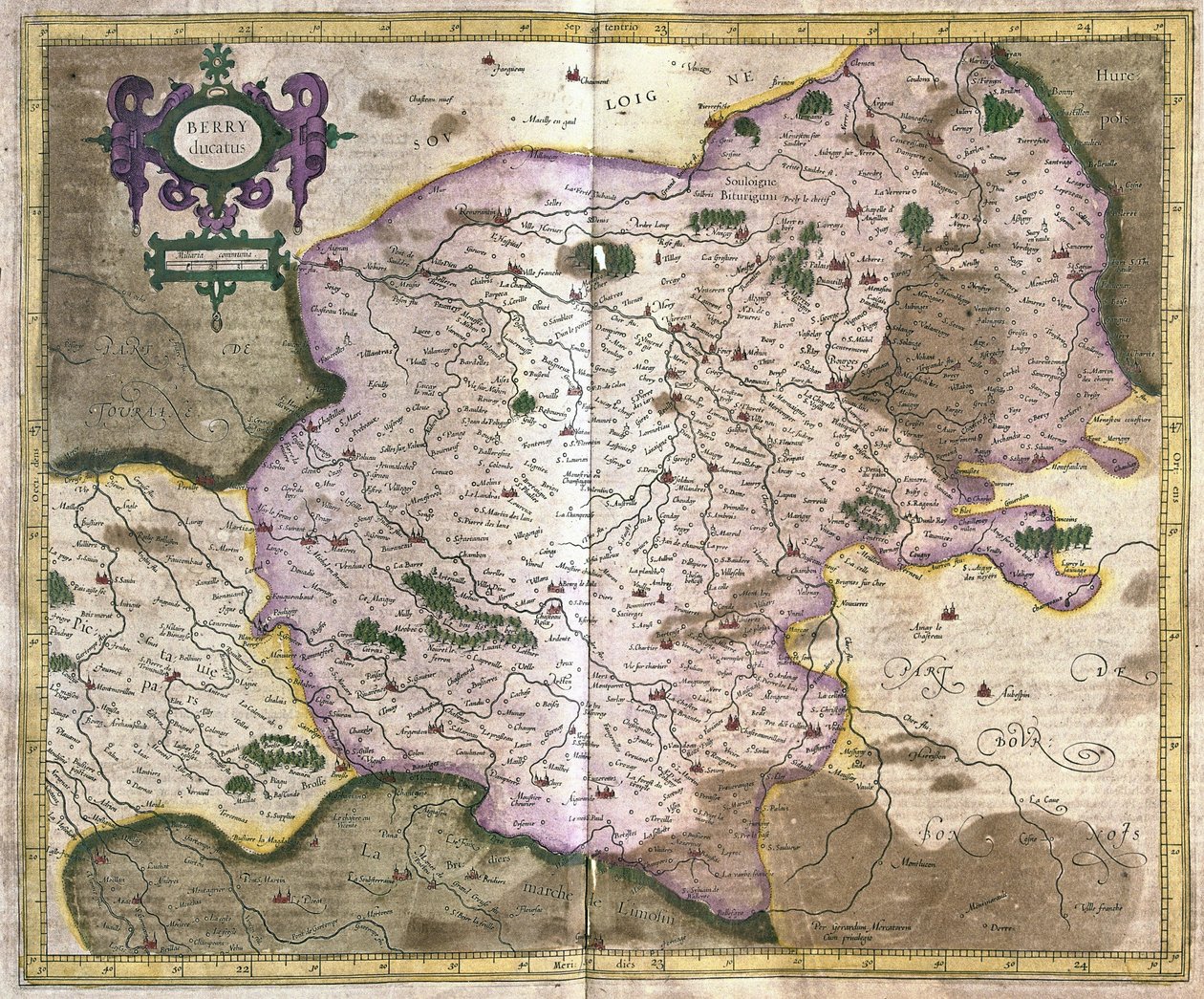 Bourges (vale do Loire), França (gravura de Gerardus Mercator