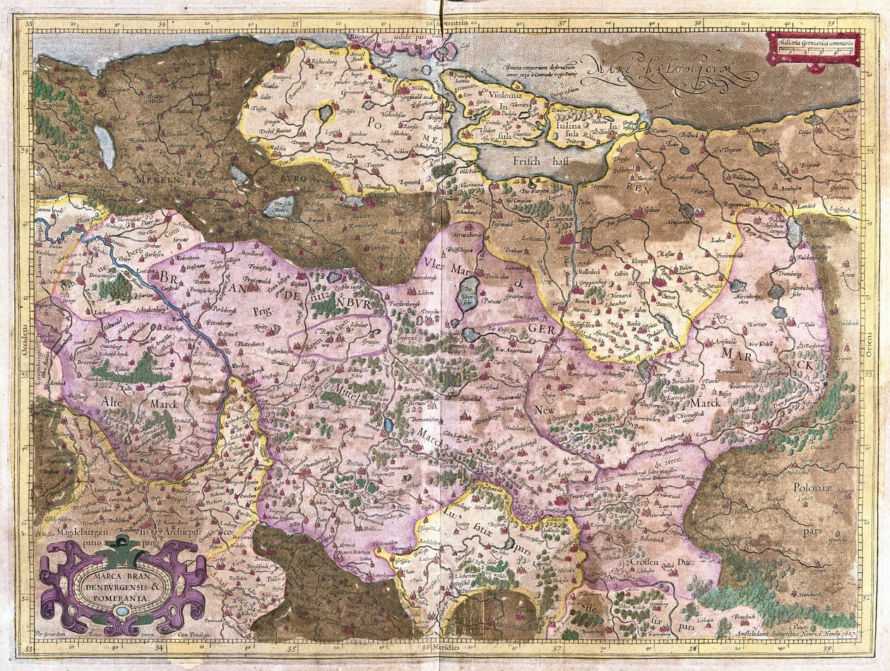 Brandenburg e Berlim, Alemanha (gravura de Gerardus Mercator