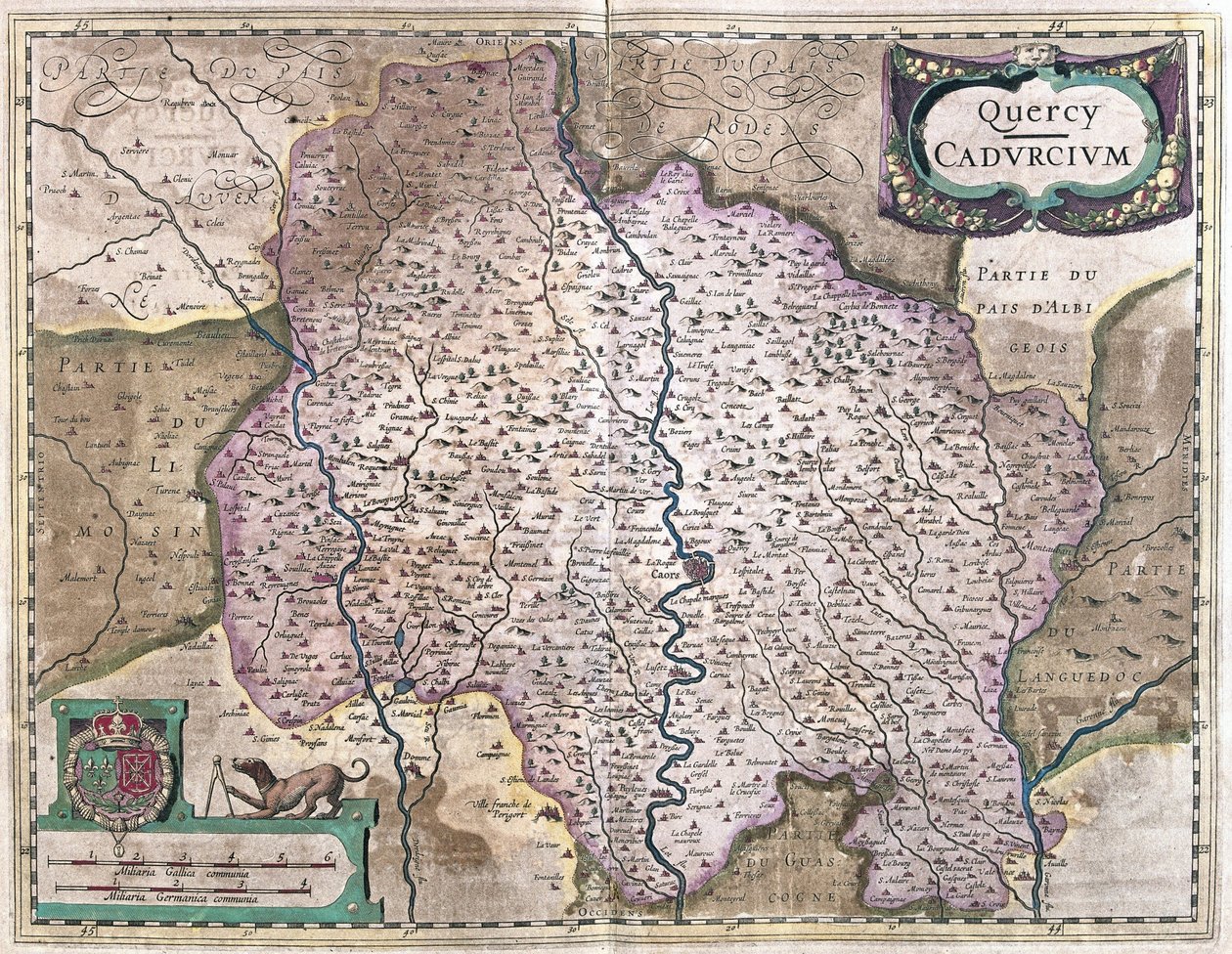 Cahors, França (gravura de Gerardus Mercator