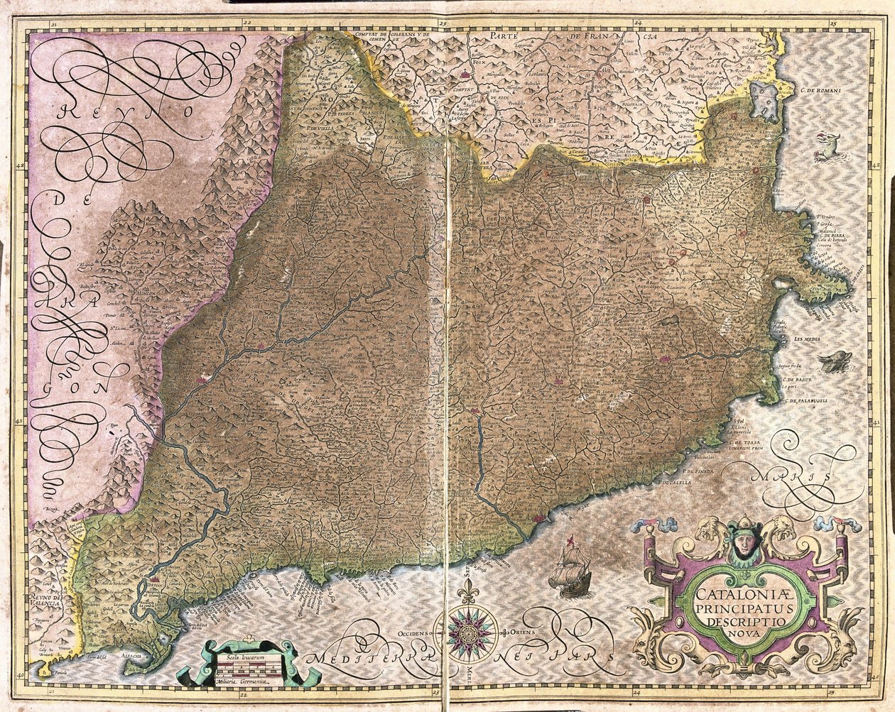 Catalunha, Espanha (gravura de Gerardus Mercator