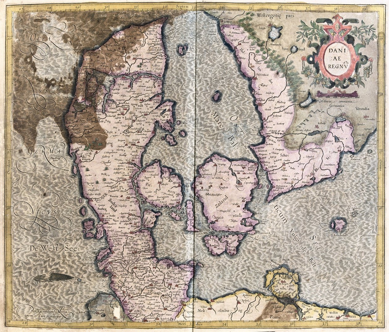 Dinamarca (gravura de Gerardus Mercator