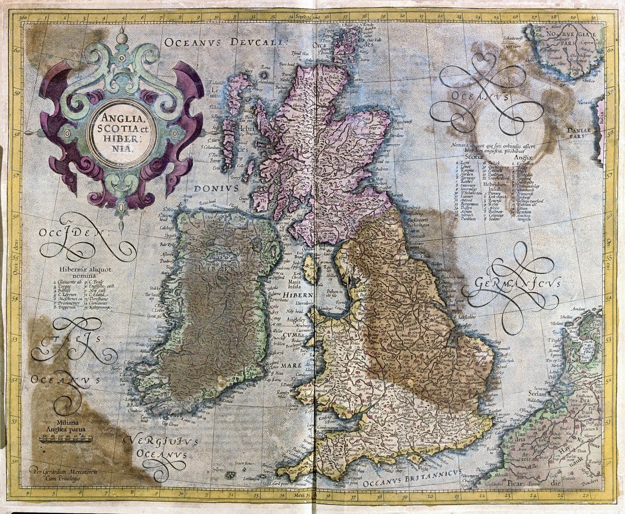 Inglaterra, Escócia e Irlanda de Gerardus Mercator