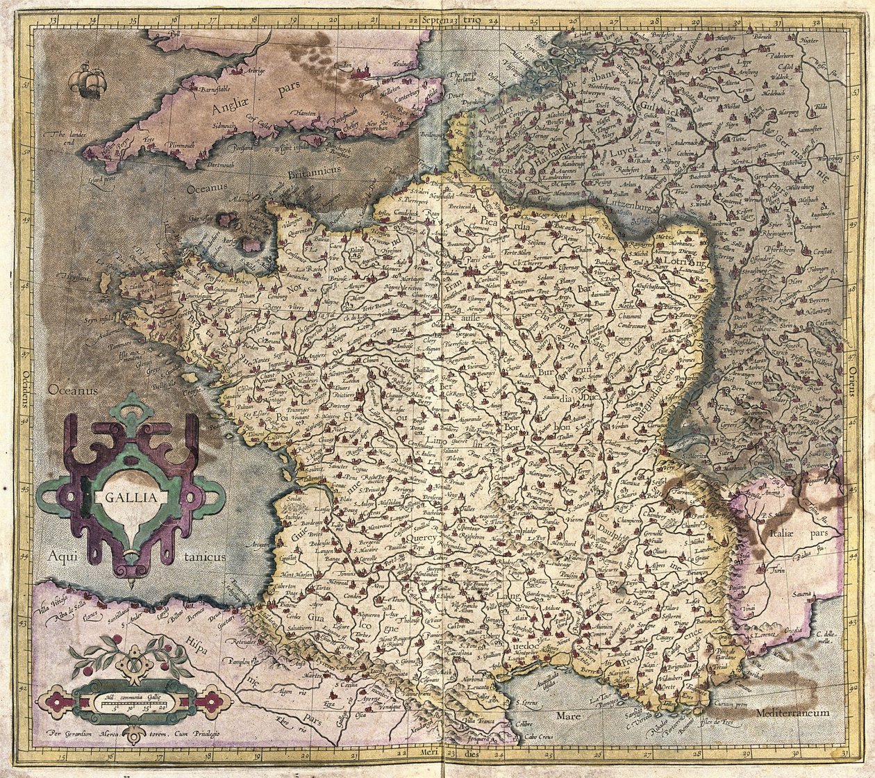 França (gravura de Gerardus Mercator