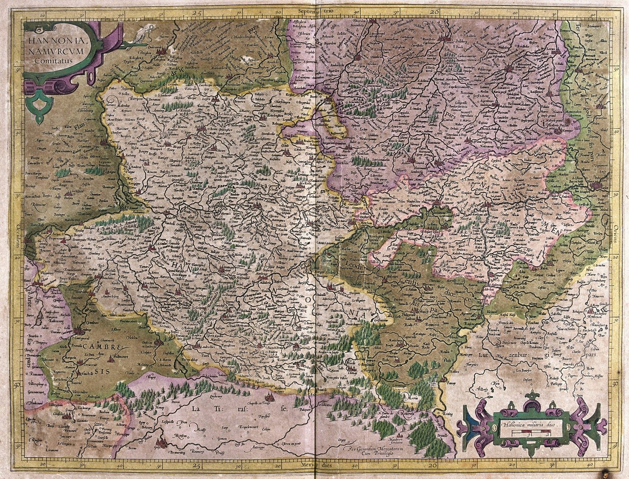 Hainaut, Namur, Bélgica (gravura de Gerardus Mercator