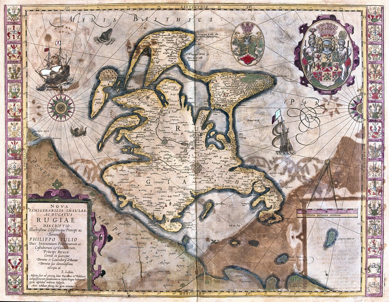 Isle of Rugen, Alemanha (gravura de Gerardus Mercator