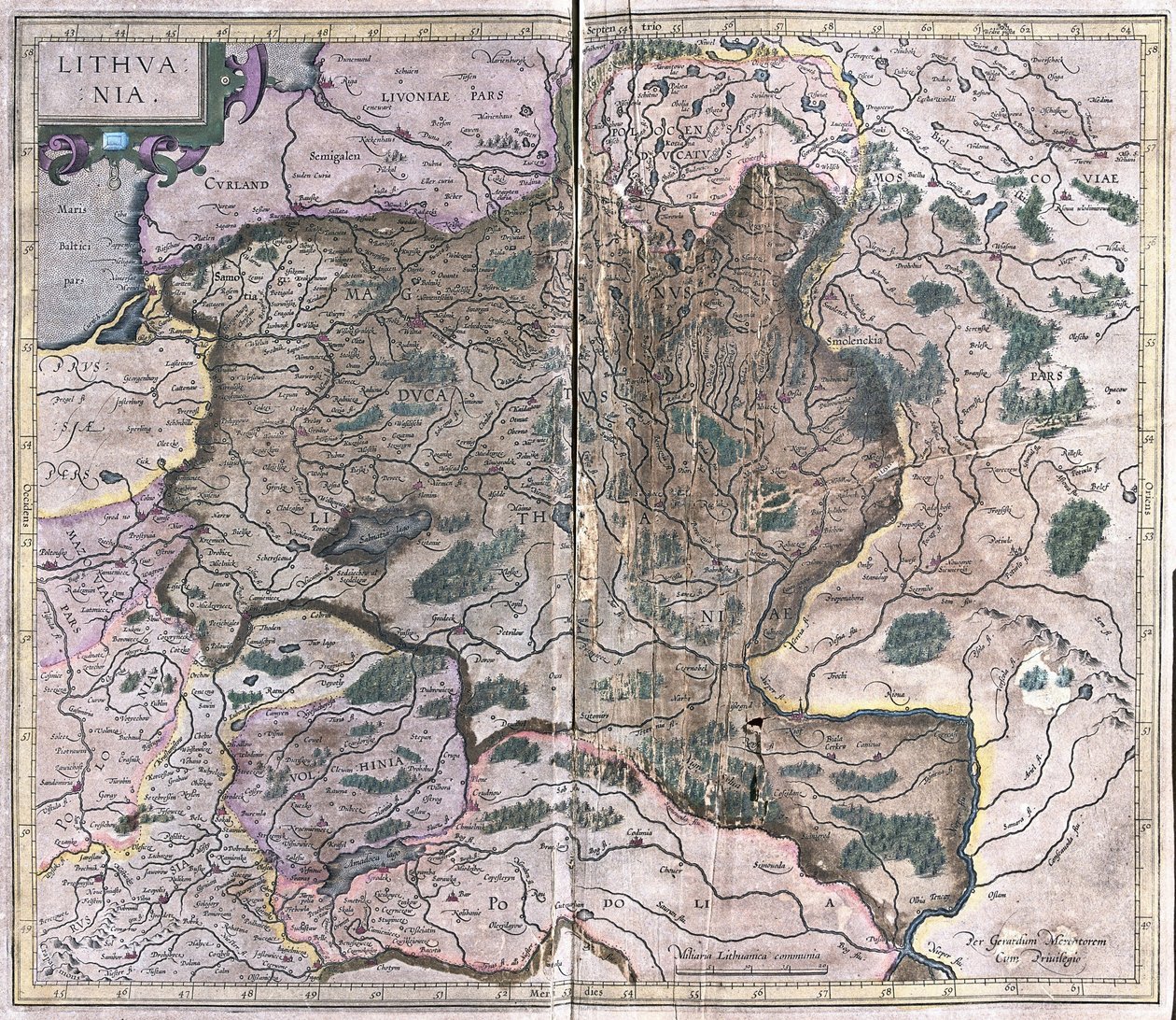 Lituânia (gravura de Gerardus Mercator