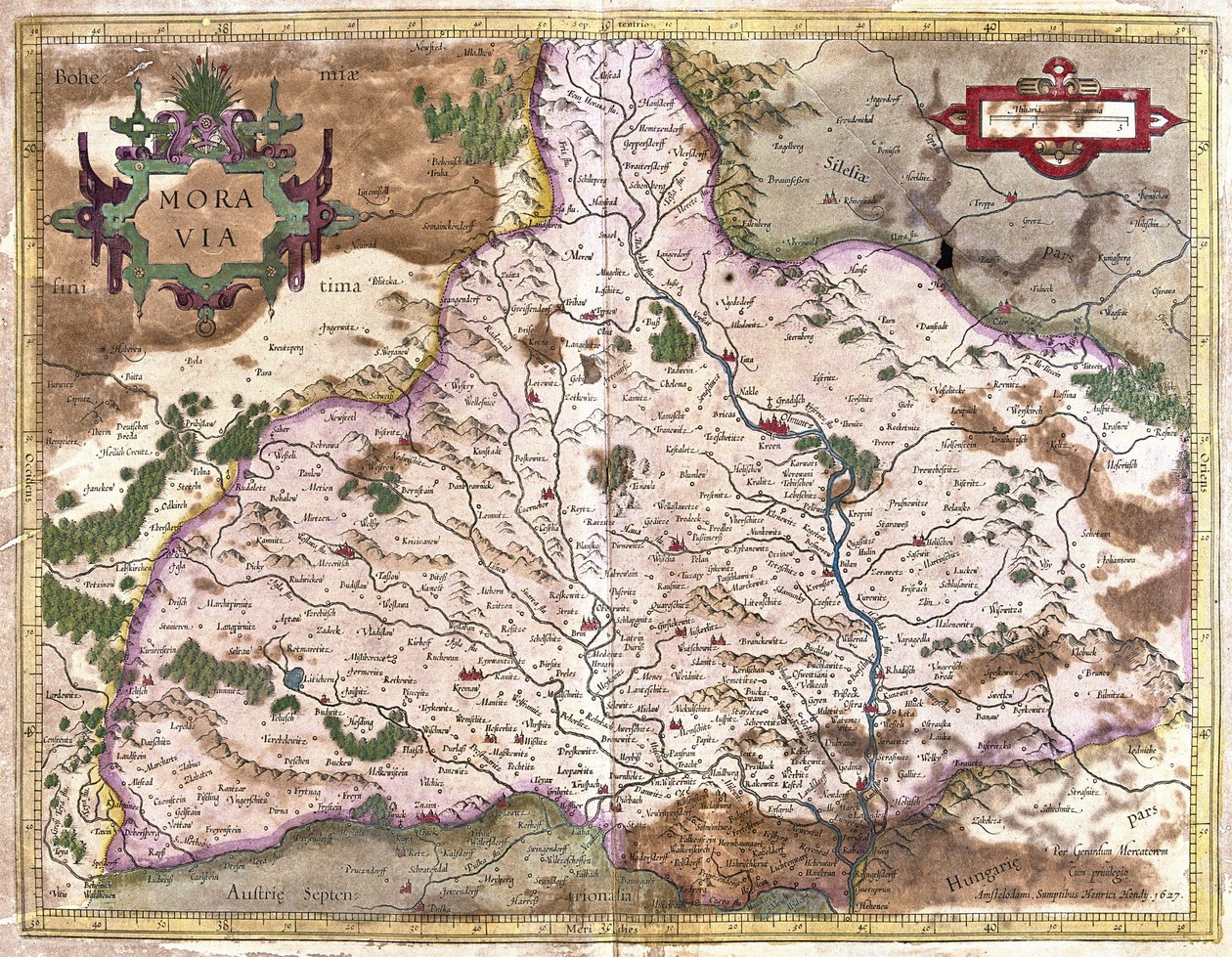 Moravia, República Checa (gravura de Gerardus Mercator