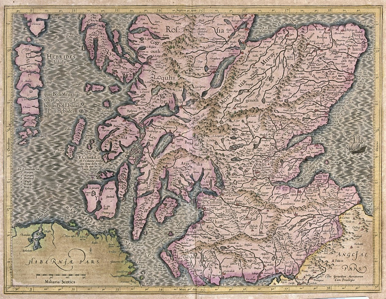 Escócia, Grã-Bretanha de Gerardus Mercator