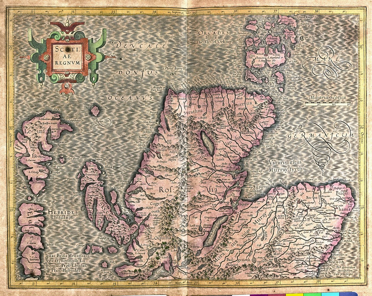 Escócia do Sul, Grã-Bretanha de Gerardus Mercator
