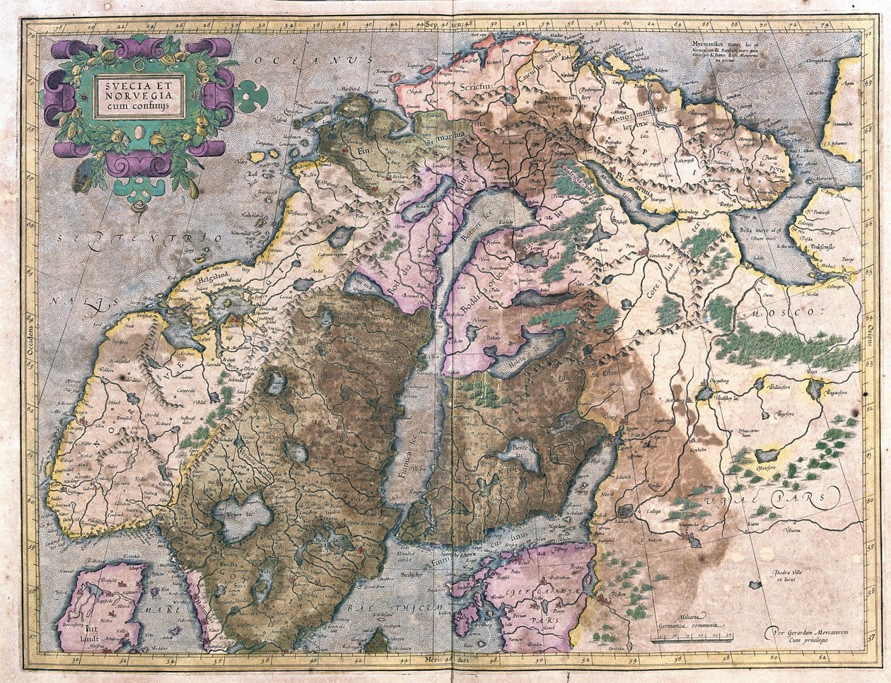 Suécia e Noruega (gravura de Gerardus Mercator
