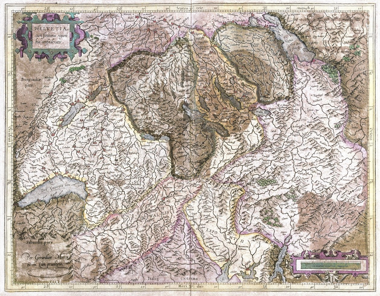 Suíça (gravura de Gerardus Mercator