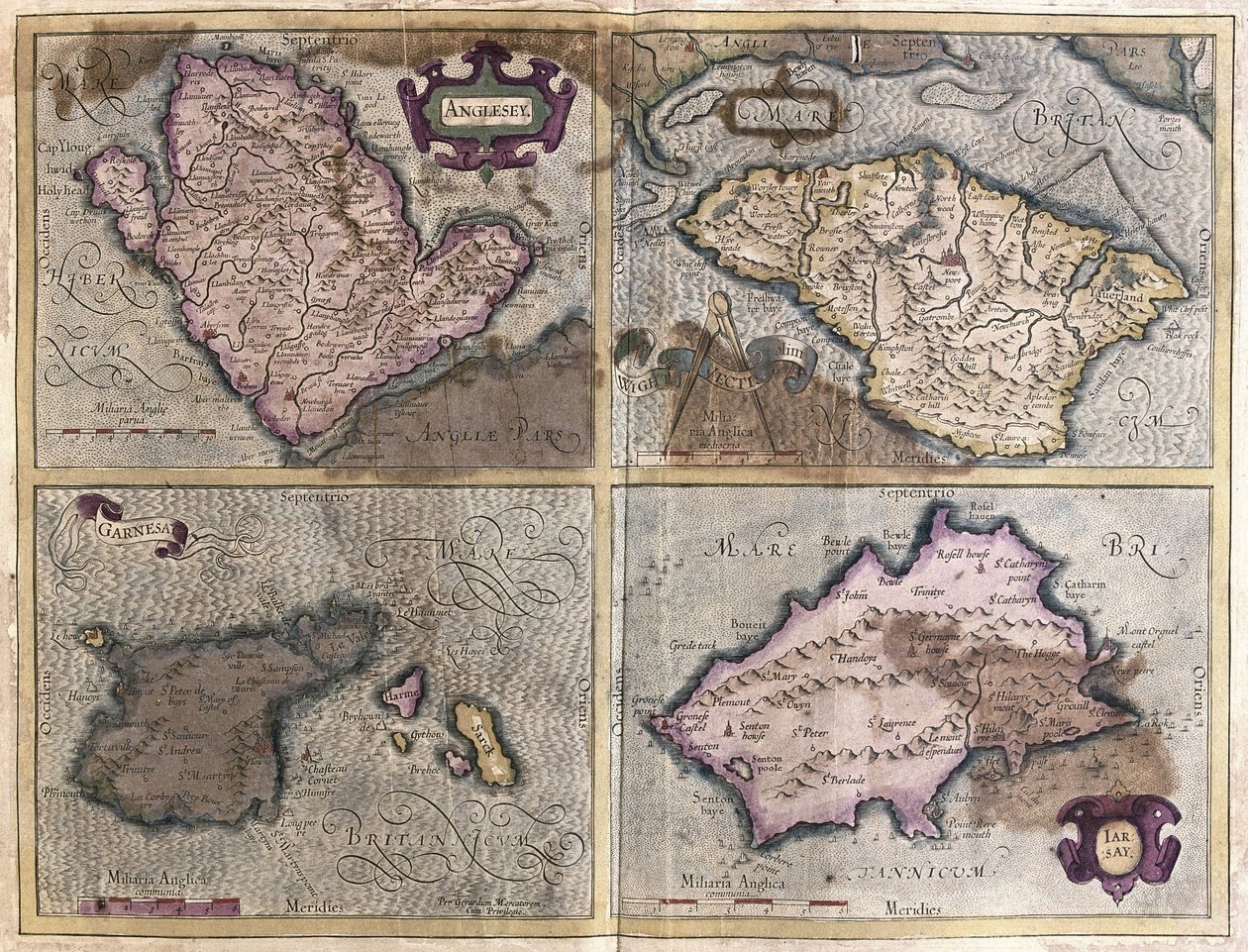 As Ilhas Britânicas (gravura de Gerardus Mercator