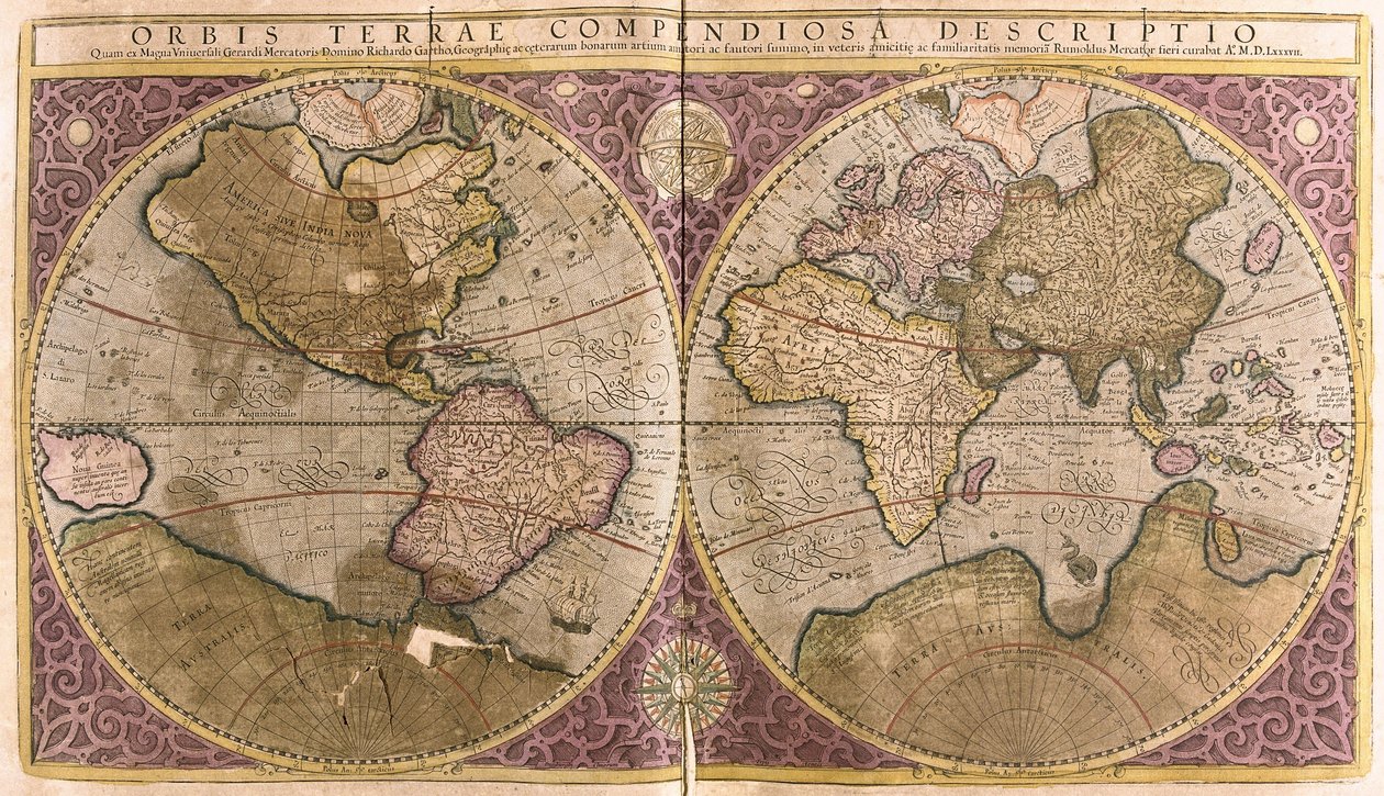 O globo (gravura de Gerardus Mercator