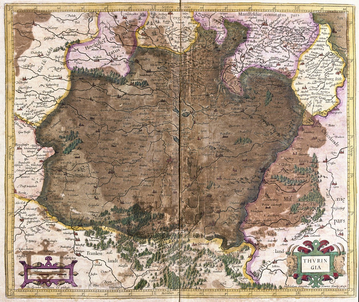 Thuringen, Alemanha (gravura de Gerardus Mercator