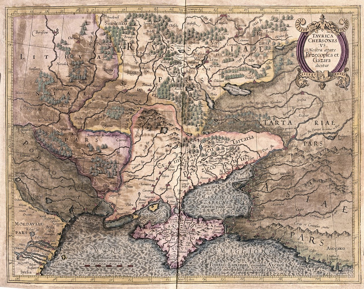 Ucrânia e Crimeia (gravura de Gerardus Mercator
