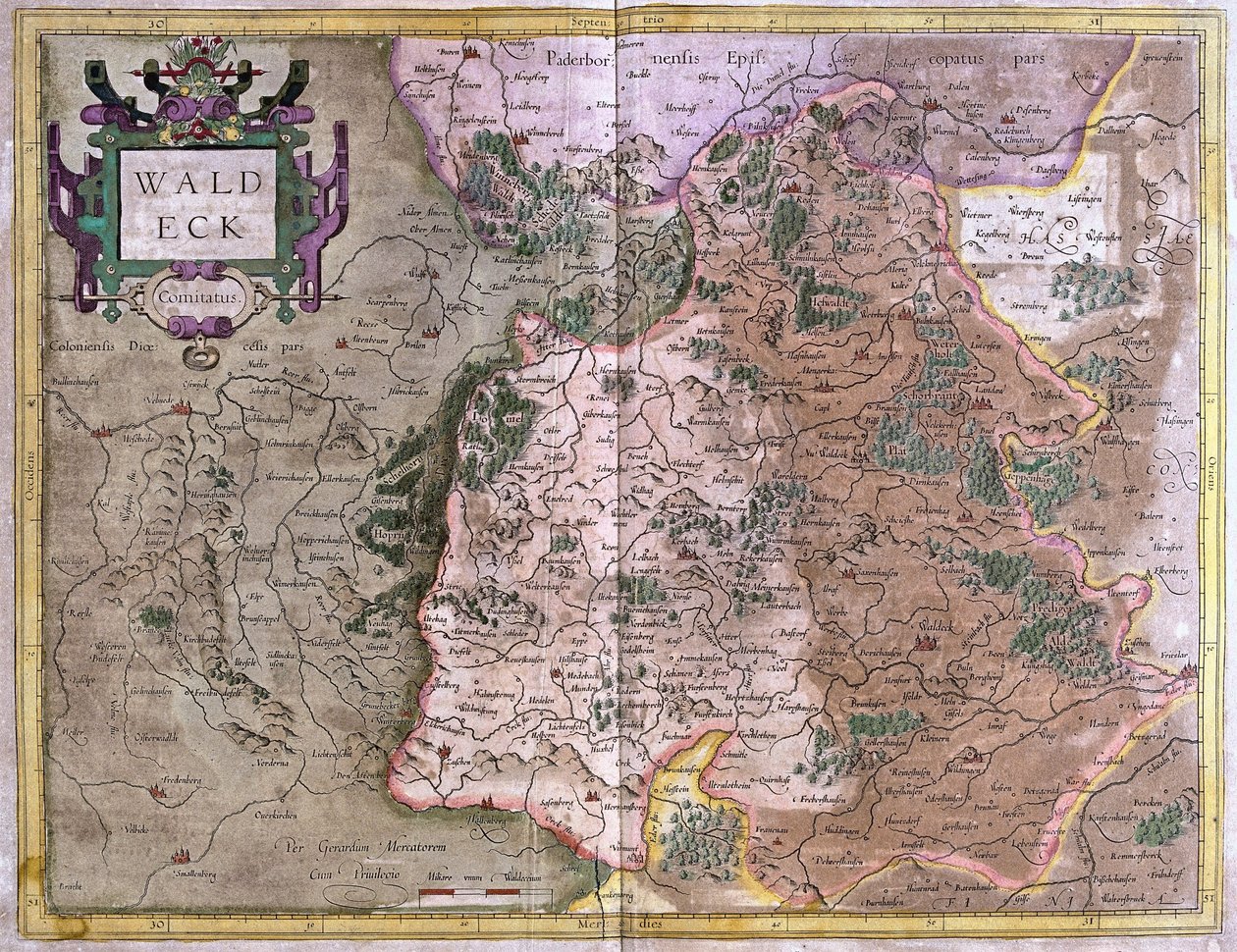 Waldeck (Hesse), Alemanha (gravura de Gerardus Mercator
