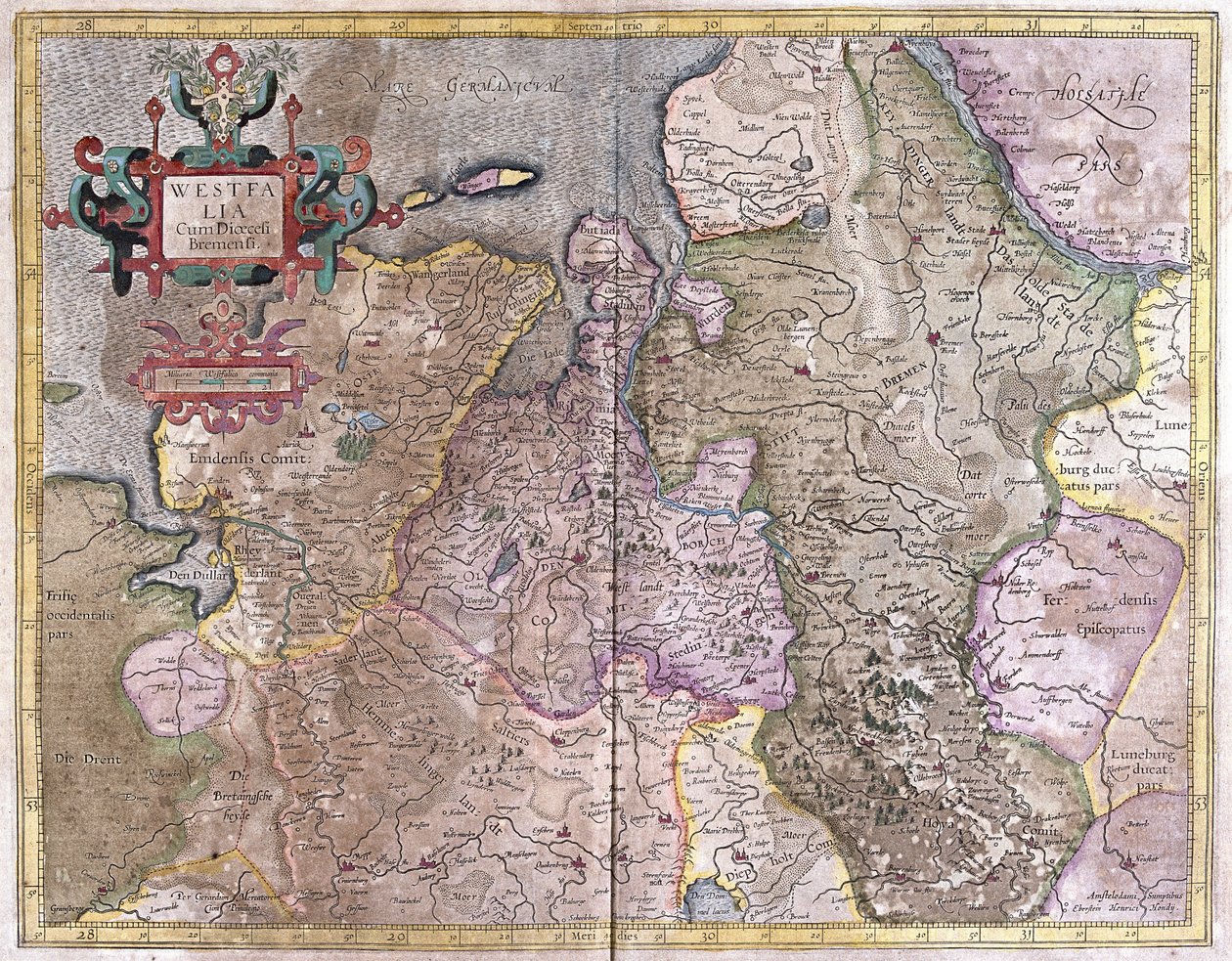 Westfalia, Alemanha (gravura de Gerardus Mercator