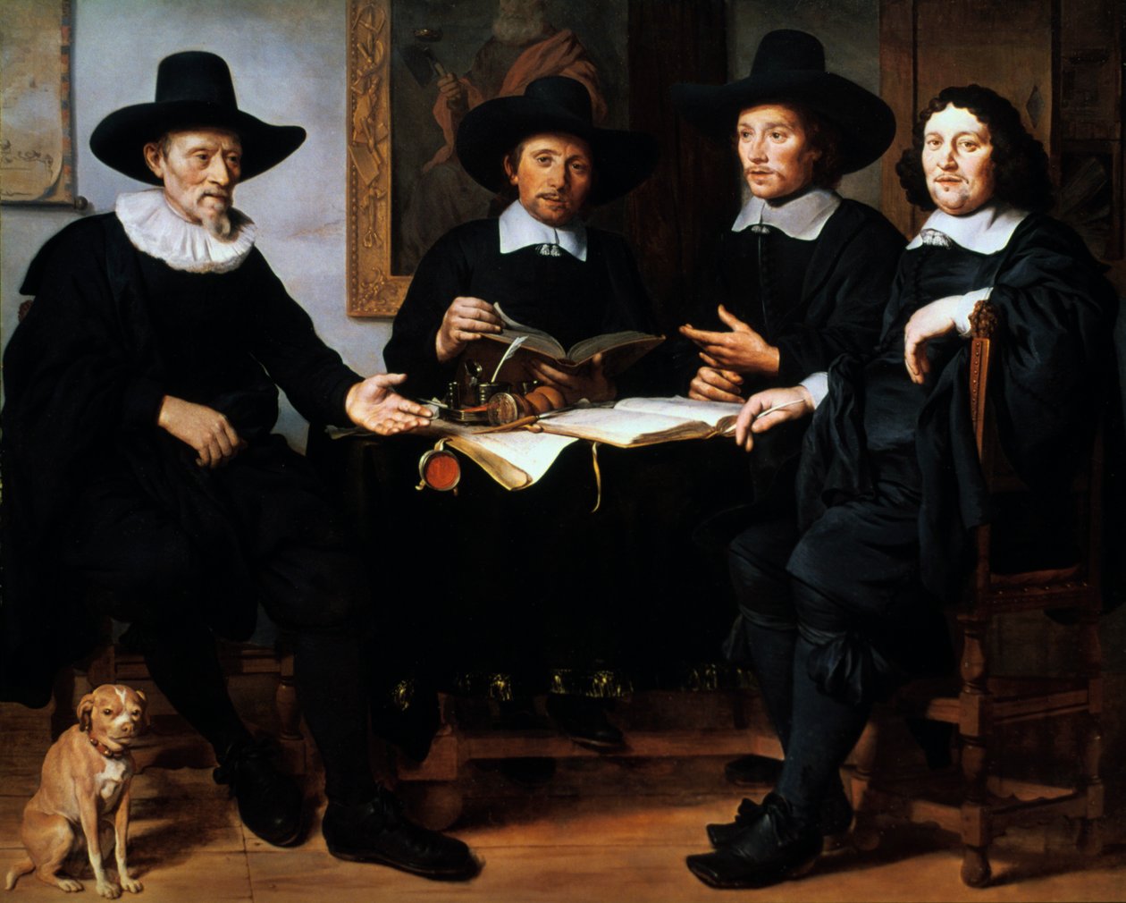 Quatro oficiais da Guilda dos Coopers e Wine-rackers de Amsterdã, 1657. de Gerbrand van den Eeckhout