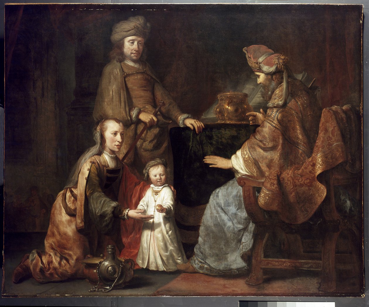 O infante Samuel trazido por Hannah a Eli, século XVII de Gerbrand van den Eeckhout