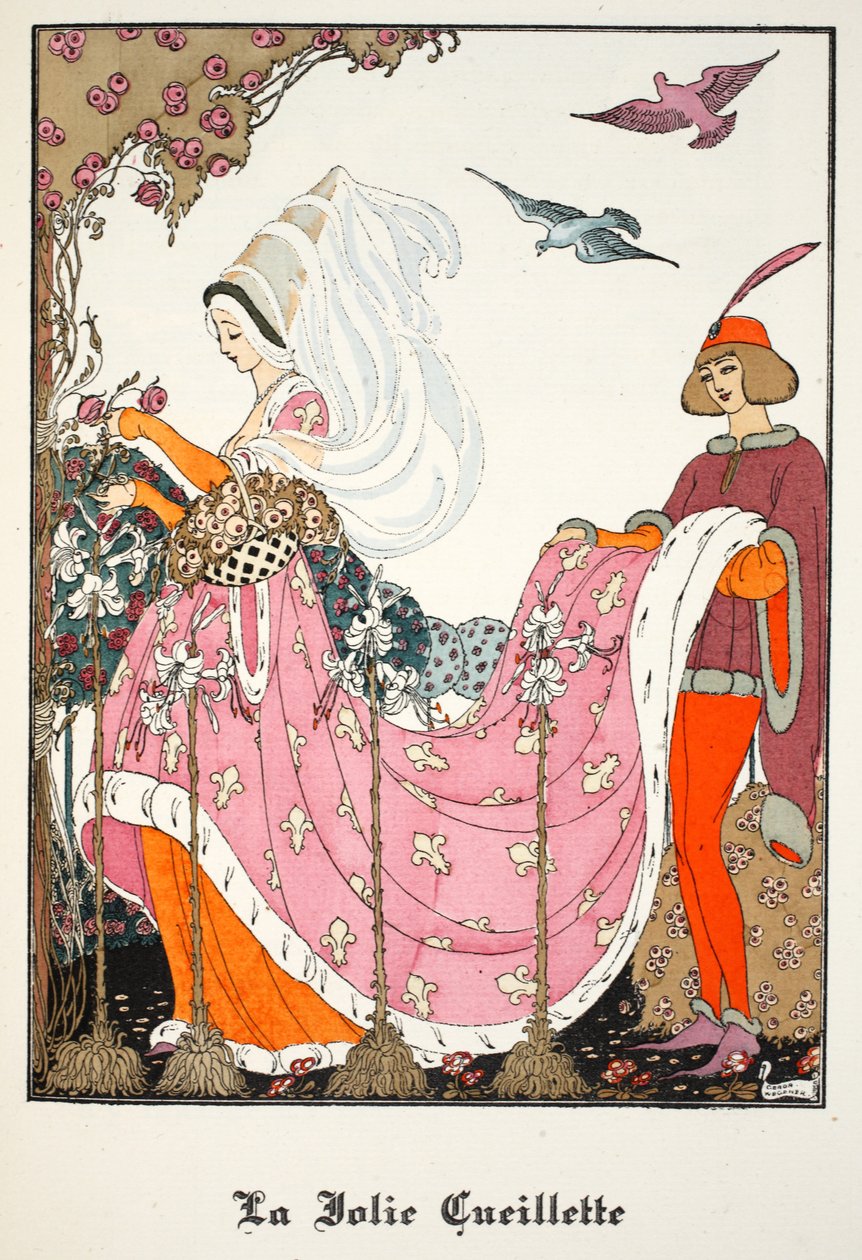The Pretty Gathering, 1919-21 (impressão pochoir) de Gerda Marie Frederike Wegener