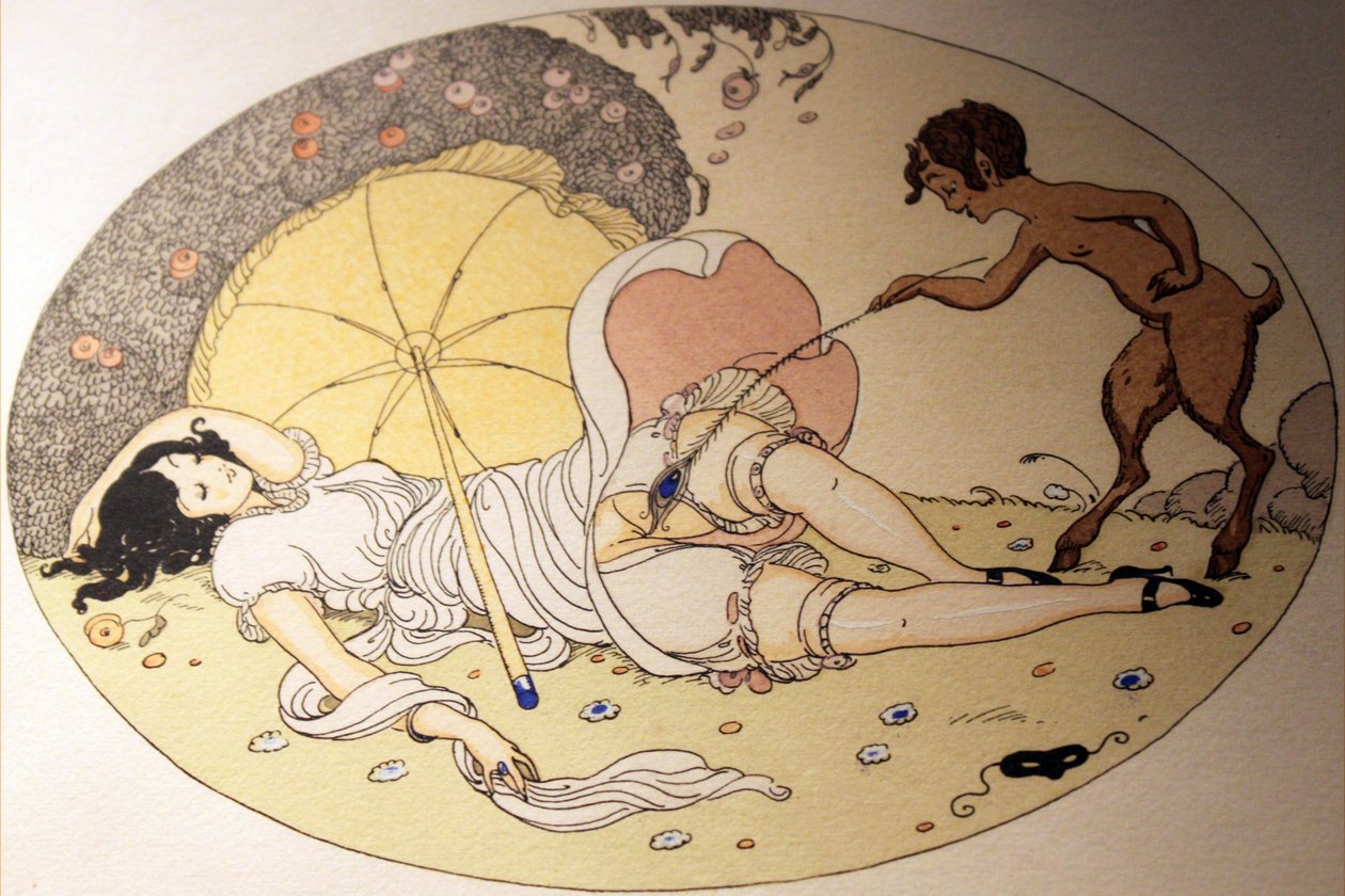 Série de aquarelas publicadas em Erotopolis Paris em 1925 sob o título The Delights of Eros de Gerda Marie Frederike Wegener