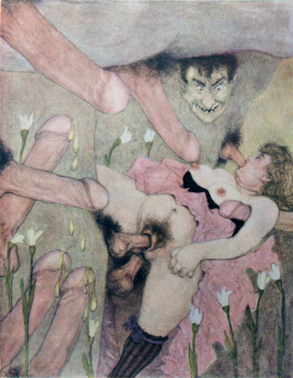 Série de aquarelas publicadas em Erotopolis Paris em 1925 sob o título The Delights of Eros de Gerda Marie Frederike Wegener