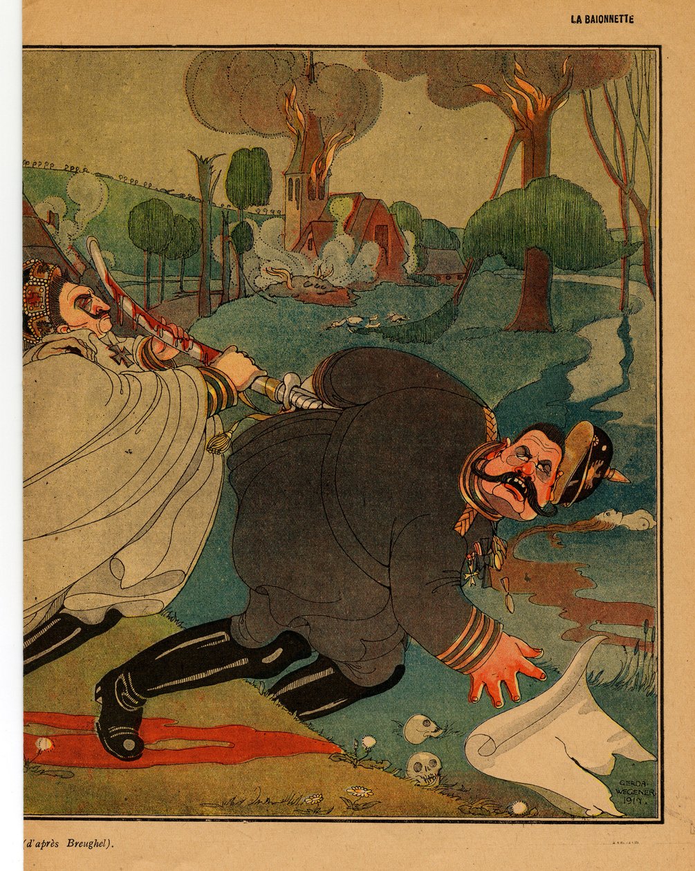 La Baionnette, Satirical em Cores de Gerda Marie Frederike Wegener