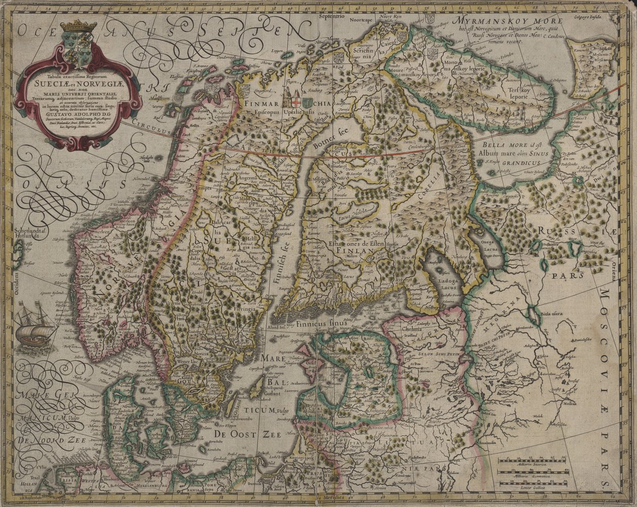 Reinos da Suécia e Noruega bordo exata de Gerhard Mercator
