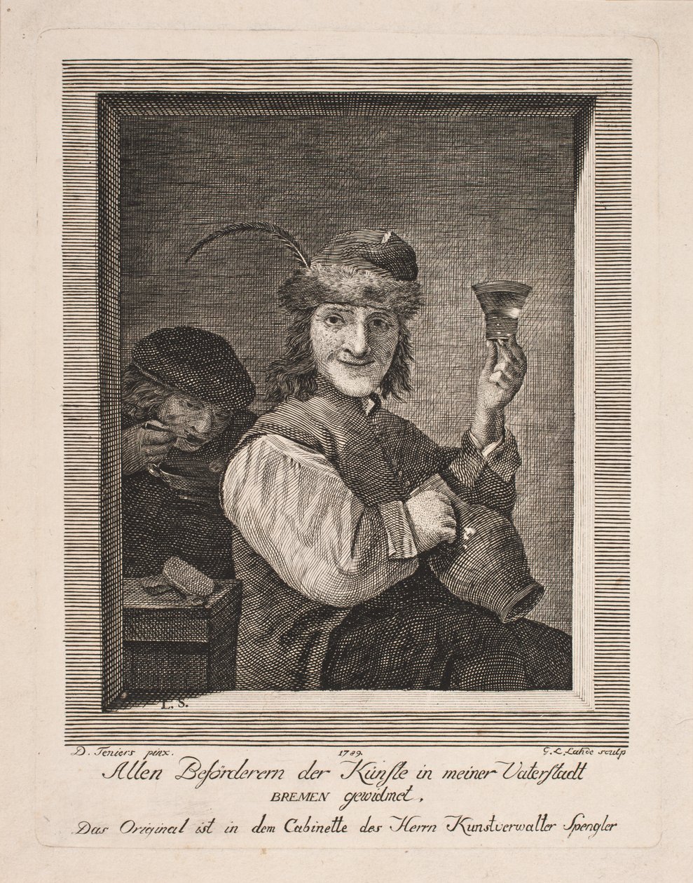 Camponês com jarro e vidro de Gerhard Ludvig Lahde
