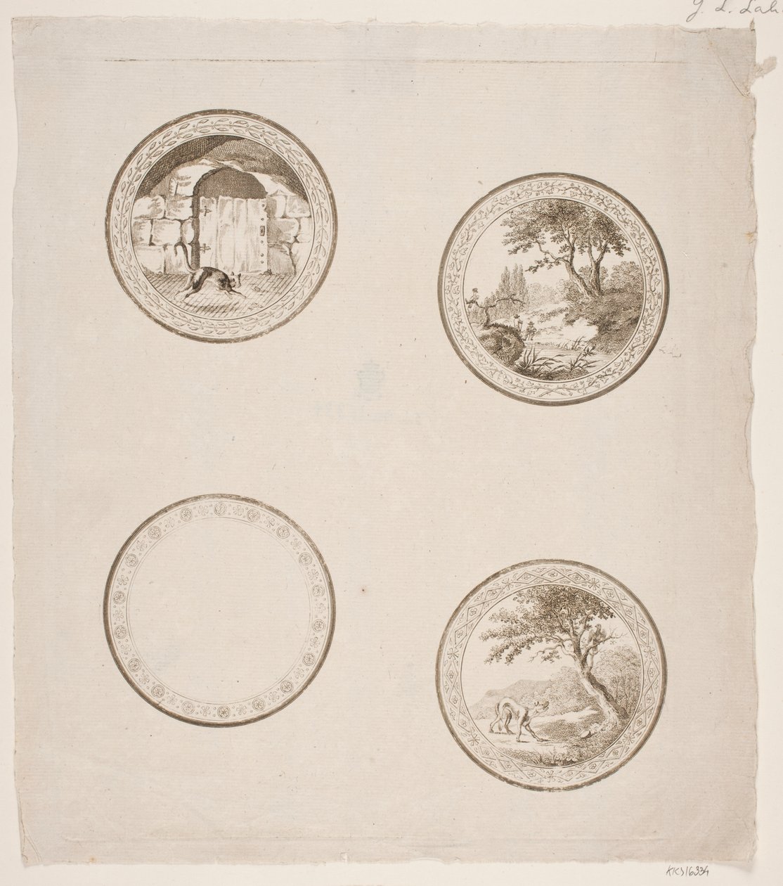 Quatro vinhetas para as fábulas de La Fontaine de Gerhard Ludvig Lahde