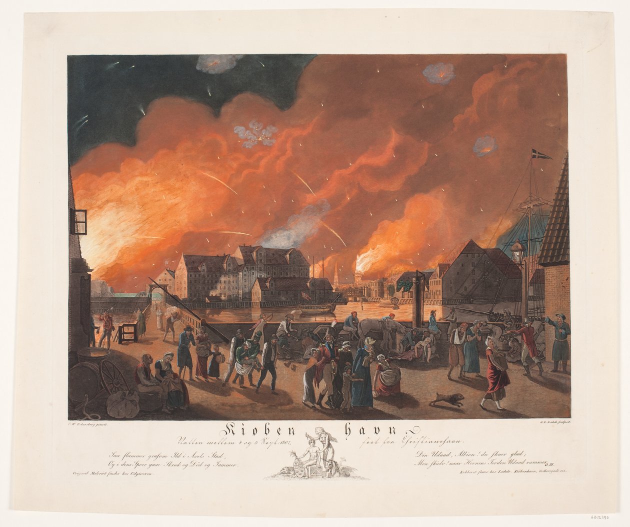 Copenhague, a noite entre 4 e 5 de setembro vista de Christianshavn de Gerhard Ludvig Lahde